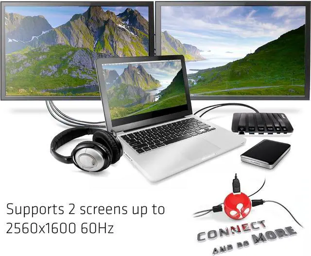 Alt view image 3 of 5 - Club 3D CSV-3203 USB & mDP Docking Station, Black