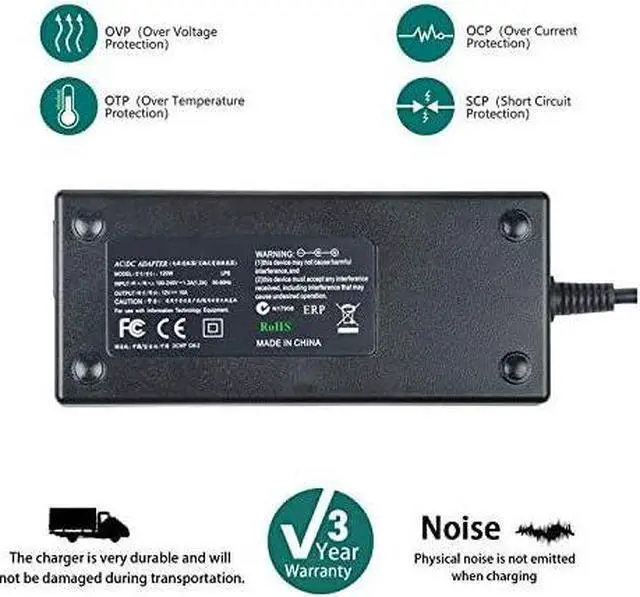 Alt view image 3 of 4 - SLLEA 120W AC Adapter for Docking Stations ACP71 and ACP77 (3-pin), Black (ACX100USZ)
