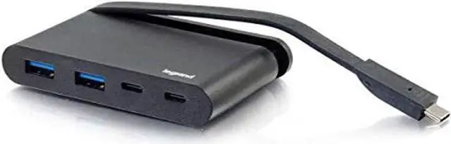 Main image of C2G Docking Station, USB-C Hub with USB-A, USB-C and Power Delivery, Compatible with USB-C & Thunderbolt 3 Laptops, Black, Cables to Go 26914