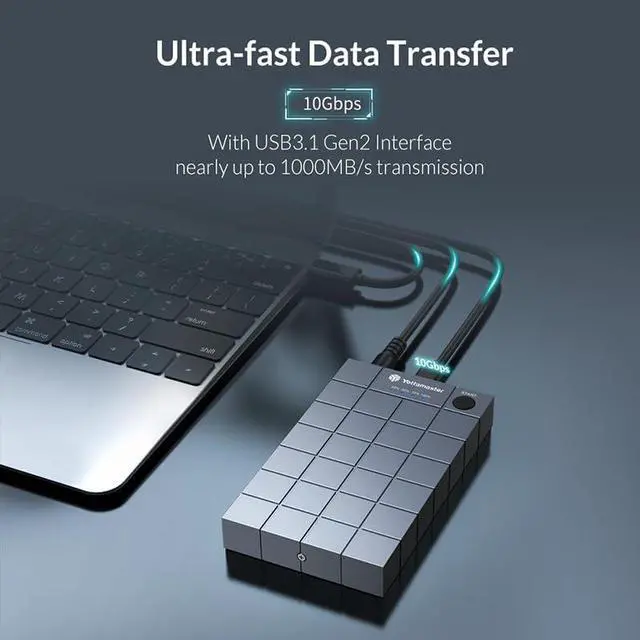 Alt view image 3 of 7 - M.2 NVMe Docking Station, Yottamaster M.2 PCIe NVMe SSD Duplicators,Stand-Alone Offline NVMe Clone,10Gbps USB C 3.1 Gen2 Clone Dual-Bay SSD Enclosure for NVMe SSD (M-Key 2230 2242 2260 2280)-[HC1]