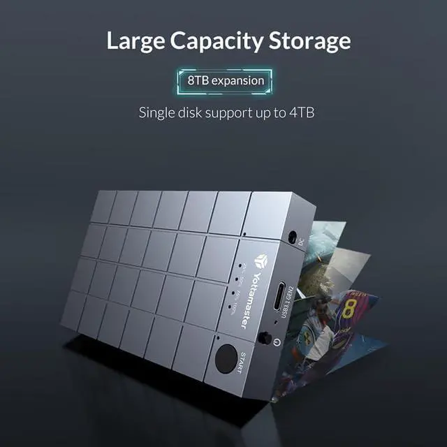 Alt view image 6 of 7 - M.2 NVMe Docking Station, Yottamaster M.2 PCIe NVMe SSD Duplicators,Stand-Alone Offline NVMe Clone,10Gbps USB C 3.1 Gen2 Clone Dual-Bay SSD Enclosure for NVMe SSD (M-Key 2230 2242 2260 2280)-[HC1]