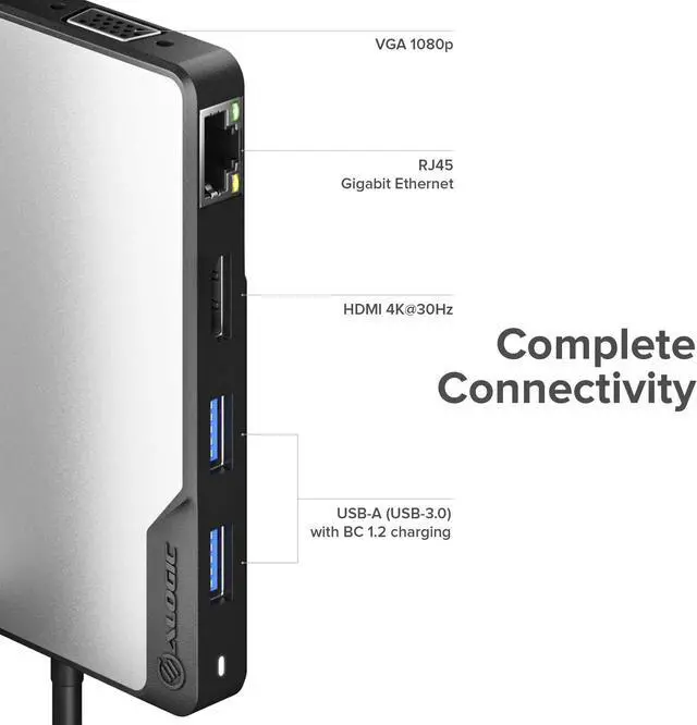 Alt view image 2 of 7 - ALOGIC USB-C Fusion MAX 6-in-1 HUB Space Grey
