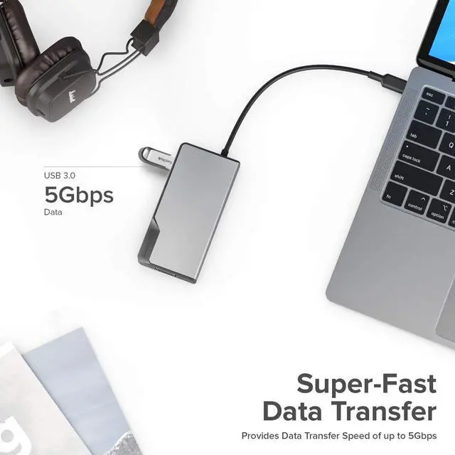 Alt view image 4 of 7 - ALOGIC USB-C Fusion MAX 6-in-1 HUB Space Grey