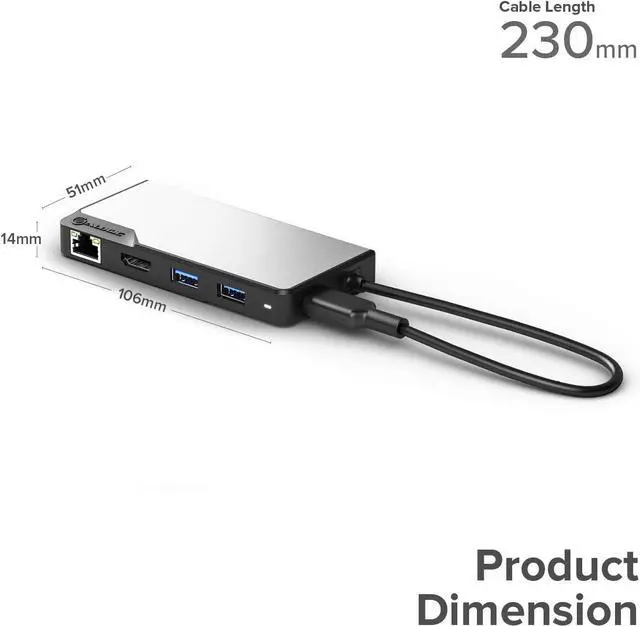 Alt view image 7 of 7 - ALOGIC USB-C Fusion MAX 6-in-1 HUB Space Grey