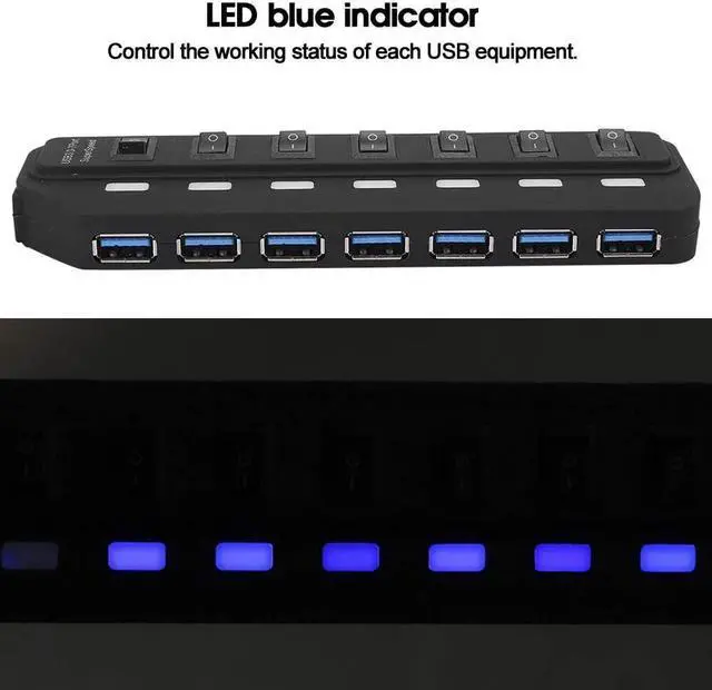 Alt view image 7 of 7 - USB Splitter, Docking Station Hub, USB Hub, 7-in-1 for Computer USB Equipment