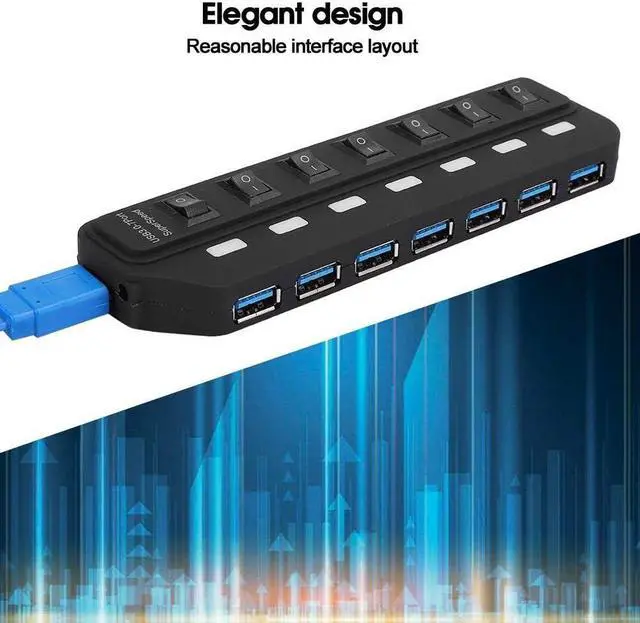 Alt view image 6 of 7 - USB Splitter, Docking Station Hub, USB Hub, 7-in-1 for Computer USB Equipment