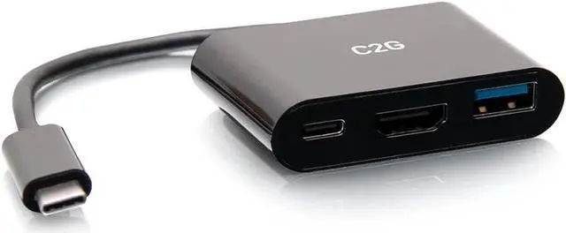 Alt view image 3 of 5 - C2G USB-C Mini Dock with HDMI, USB-A, and USB-C Power Delivery up to 60W - 4K 30Hz
