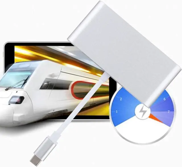 Alt view image 6 of 7 - Type C to USB Adapter, 4K HD Type C Hub USB3.0/RJ45/HDMI/PD Professional Portable for Home for Business for Travel Use for Office