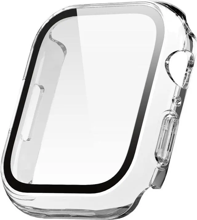 Main image of elago Compatible with Apple Watch Series 9, 8, 7 Screen Protector, Clear Shield, Compatible with iWatch 45mm 41mm, Full Protection, Hard PC + Tempered Glass, Full Access, Charge Directly (41mm, Clear)