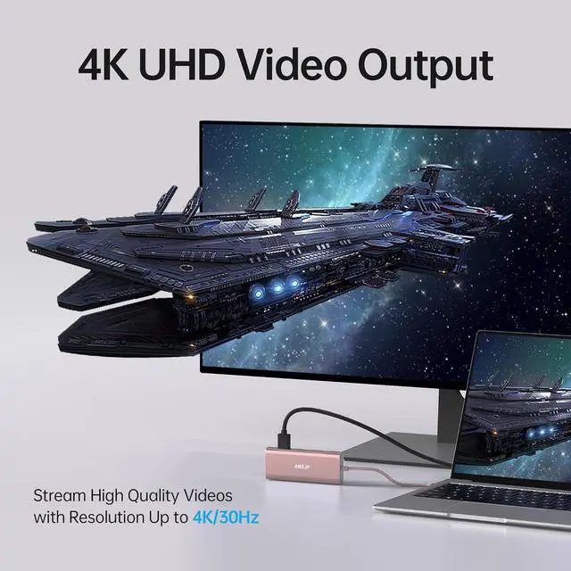 Alt view image 3 of 7 - USB C Hub Multiport Adapter for MacBook Pro/Air, USB C to HDMI 4K, USB C Dongle 9 in 1 with VGA, USB-C Port, Audio Port, PD Charging 100W and SD/TF Card Reader for HP Dell XPS or Other Type C Laptops