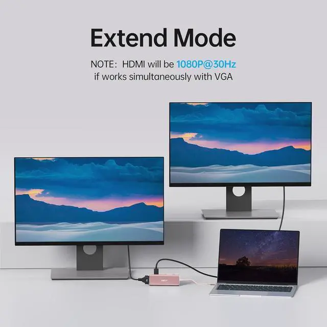 Alt view image 4 of 7 - USB C Hub Multiport Adapter for MacBook Pro/Air, USB C to HDMI 4K, USB C Dongle 9 in 1 with VGA, USB-C Port, Audio Port, PD Charging 100W and SD/TF Card Reader for HP Dell XPS or Other Type C Laptops