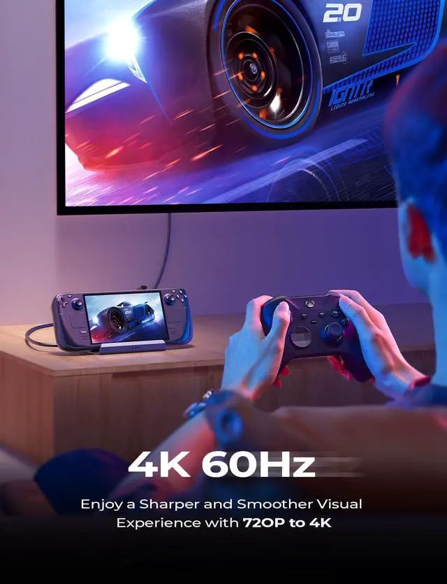 Alt view image 5 of 7 - LISEN Legion Go/ROG Ally/Steam Deck Dock, 13-in-1 Steam Deck Docking Station with 5 USB 3.0&2.0, Dual Cooling Fan, HDMI 4K@60Hz, Gigabit Ethernet, 100W Charging for Valve Stream Deck/Lenovo Legion Go