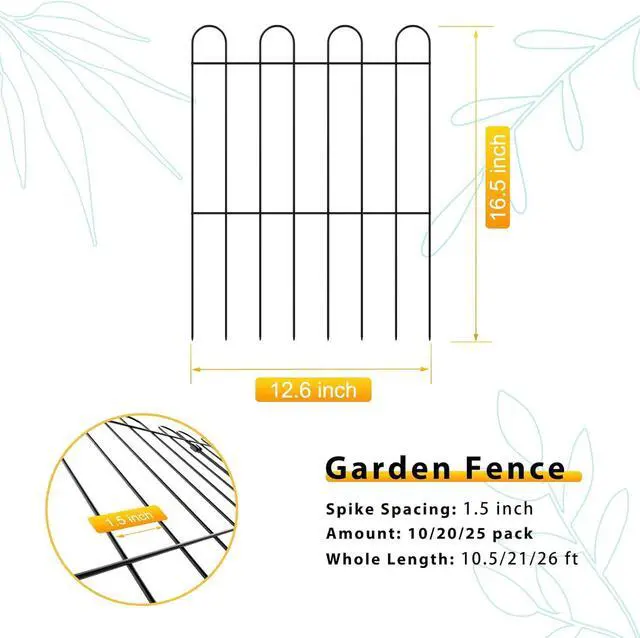 Alt view image 2 of 7 - Sunexinlo Decorative Garden Fence, 10-Pack No Dig Animal Barrier Border Fencing Rabbit Chicken Metal Fence Panel for Yard Garden Beds