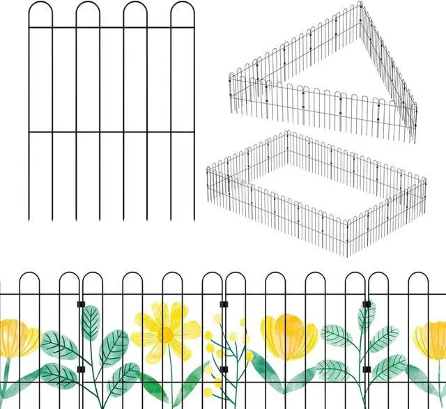Main image of Sunexinlo 25-Pack Garden Fence, Decorative Garden No Dig Fence for Dogs Rustproof Metal Animal Barrier Fence Border Panel