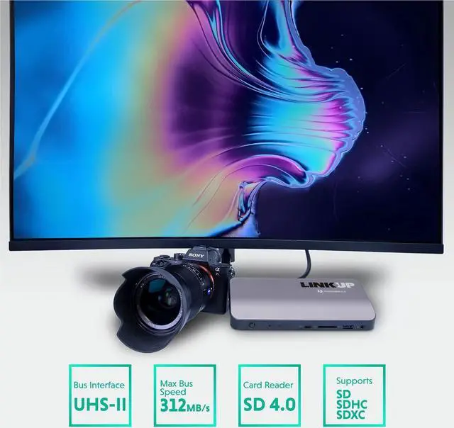 Alt view image 3 of 7 - LINKUP - [Certified] Thunderbolt 3 Dock DP1.4 8K UltraHD 180W (PD 85W) SD UHS II Card Reader 1G LAN 4xUSB3-A(5G) 3.5mm Audio 2xUSB3-C(10G)for Windows PC & 2021 MacBook M1 Mac mini (TB3/TB4/USB4.0)