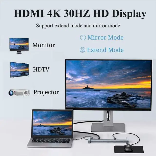 Alt view image 4 of 7 - USB C Laptop Docking Station Stand, 9 Multi Port USB C Hub with 100W PD, 4K HDMI, 4 USB 3.0, TF/SD Card Reader, LAN Gigabit Ethernet, Universal Laptop Dock for MacBook M2 M1/Dell/HP/Surface/Lenovo