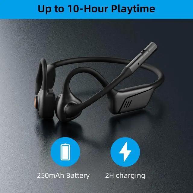 Alt view image 6 of 7 - ZIOCOM Bone Conduction Headphone, Open Ear Headphone with Mic and Noise Canceling, aptX-LL Bluetooth Wireless Headset with USB-A Dongle, Compatible with PS4/PS5/PC/Online Teaching/Meeting/Call Center