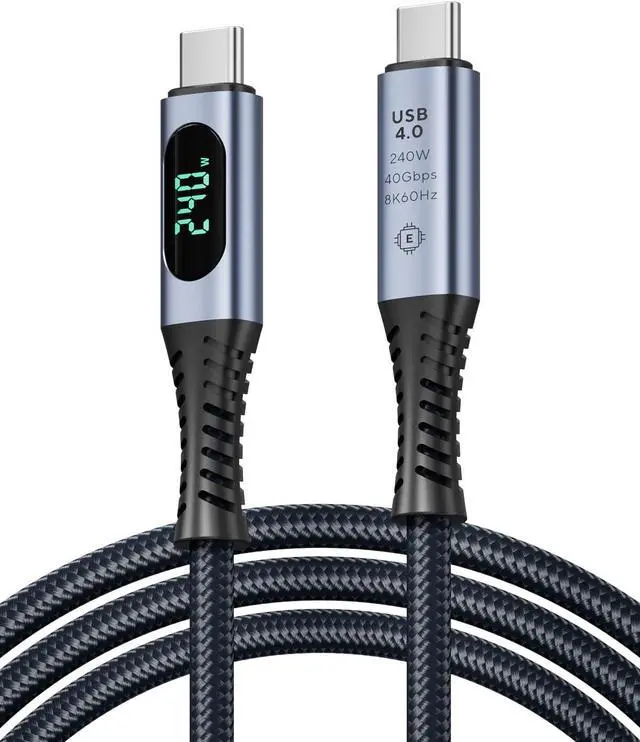 Main image of SooPii USB 4 Cable with LED Display,Supports 8K Video,Max 40Gbps Data Transfer,240W USB C to USB C Charging Cable,Compatible with lPhone 15,MacBook,Thunderbolt 3,Monitor,Docking Stations(1.0m)