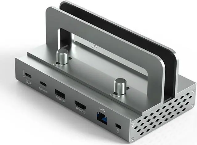 Main image of Zoravson 11 in 1 USB C Docking Station with Laptop Stand,100W Power Delivery with USB 3.0, USB 2.0, USB C, Hdmi2.0, Rj45 Ethernet, SD Card Reader/TF Port,Vertical Storage Desk Organizer