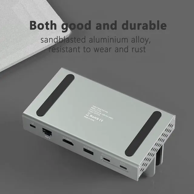 Alt view image 7 of 7 - Zoravson 11 in 1 USB C Docking Station with Laptop Stand,100W Power Delivery with USB 3.0, USB 2.0, USB C, Hdmi2.0, Rj45 Ethernet, SD Card Reader/TF Port,Vertical Storage Desk Organizer