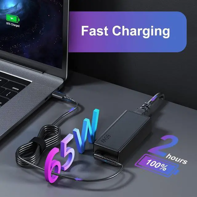 Alt view image 4 of 7 - 65W 45W USB-C Laptop Charger for Lenovo ThinkPad T480 T490 T480s T580s E480 E580 Chromebook C330 S340 730S Yoga C940 C930 for Acer Spin Swift for HP for Dell Latitude XPS Adapter Type C Power Supply