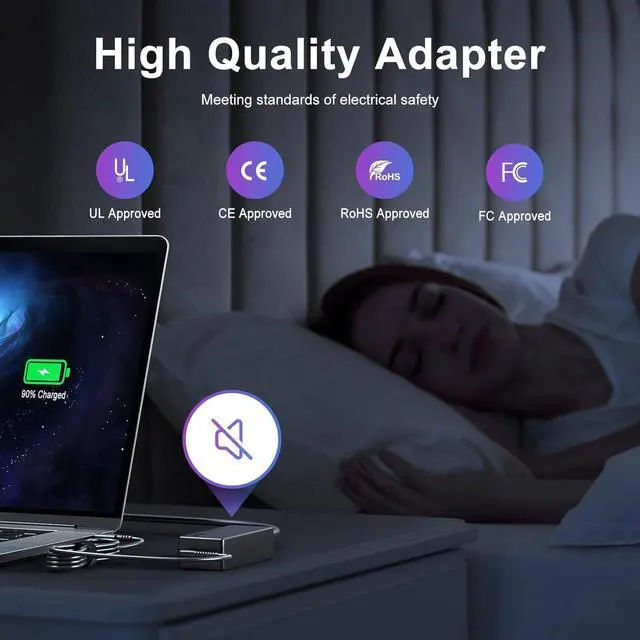 Alt view image 5 of 7 - 65W 45W USB-C Laptop Charger for Lenovo ThinkPad T480 T490 T480s T580s E480 E580 Chromebook C330 S340 730S Yoga C940 C930 for Acer Spin Swift for HP for Dell Latitude XPS Adapter Type C Power Supply