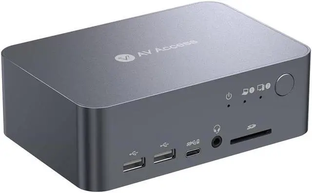 Main image of AV Access Docking Station Dual Monitor KVM Switch for Laptop&Desktop,Type-C Charging for Laptop,Ethernet,EDID,with HDMI & DisplayPort,USB-C MST Dual 4K@60Hz, 1080P@240Hz, 2K@144Hz, USB 3.0, Aluminum