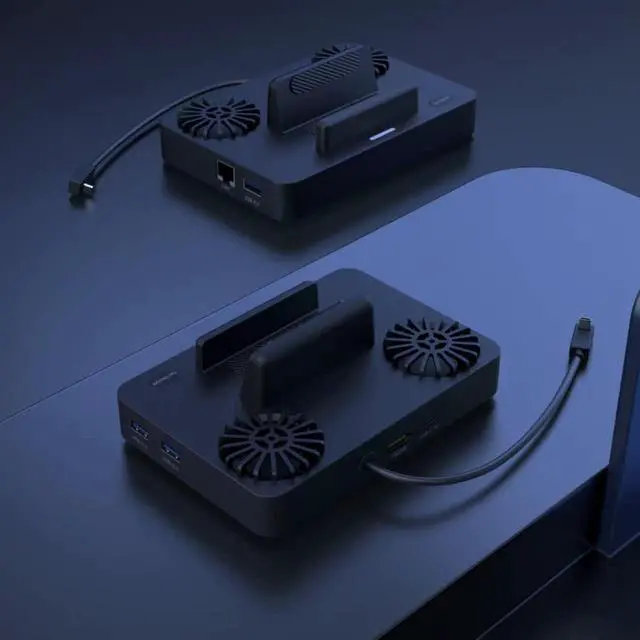 Alt view image 5 of 6 - Docking Stations Compatible with Steam Deck, 6-in-1 Steam Deck Dock with HDMI 2.0 4K@60Hz,Fast Charging Dock for Valve Stream Deck,Gigabit Ethernet,Steam Deck Dock Stand with Fan