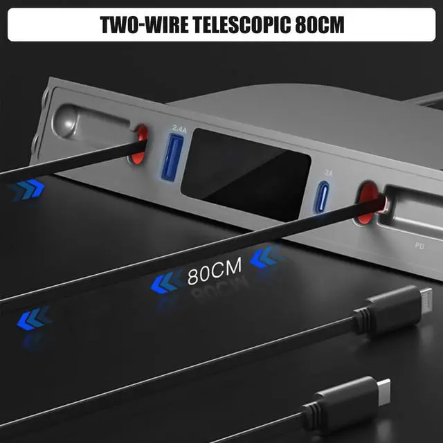 Alt view image 4 of 7 - Car Charger Multi Port for Tesla Model 3/Y 2021-2023, USB Hub for Tesla Model 3/Y Retractable Hub Docking Station Center Console USB Hub Docking Station for Tesla