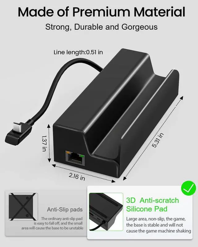 Alt view image 3 of 7 - Docking Station for Steam Deck: Stream Deck Dock 6-in-1 with HDMI 2.0 4K@60Hz, 1000Mbps Ethernet, 3 USB 3.0 and Fast Charging Port Compatible with Valve Steam Deck