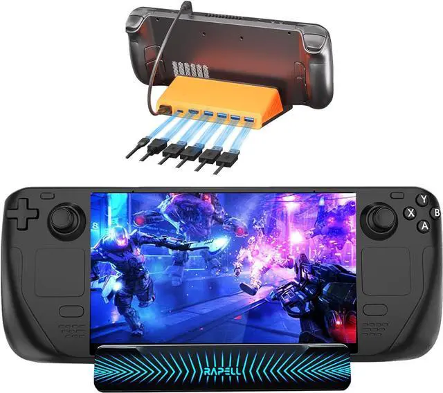 Alt view image 2 of 7 - 4K@60Hz 6-in-1 Docking Station Compatible with Steam Deck with HDMI 2.0 4 USB-A 3.0 and Full Speed Charging USB-C Port