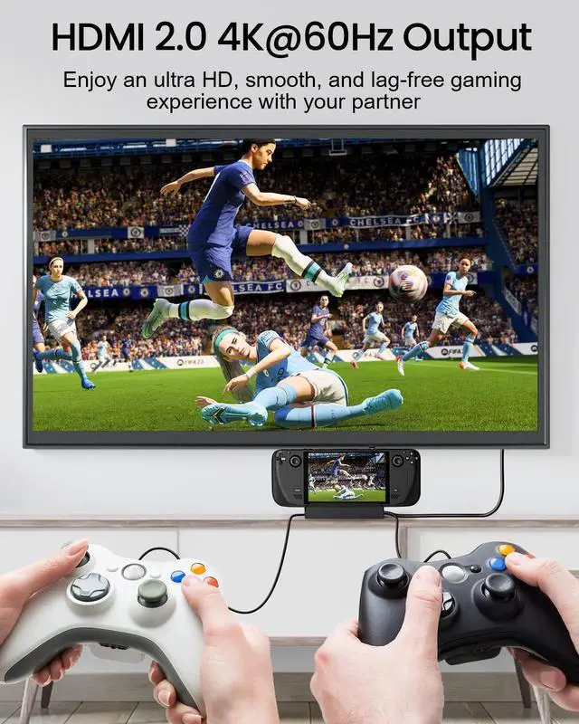 Alt view image 2 of 7 - Docking Station for Steam Deck: Stream Deck Dock 6-in-1 with HDMI 2.0 4K@60Hz, 1000Mbps Ethernet, 3 USB 3.0 and Fast Charging Port Compatible with Valve Steam Deck