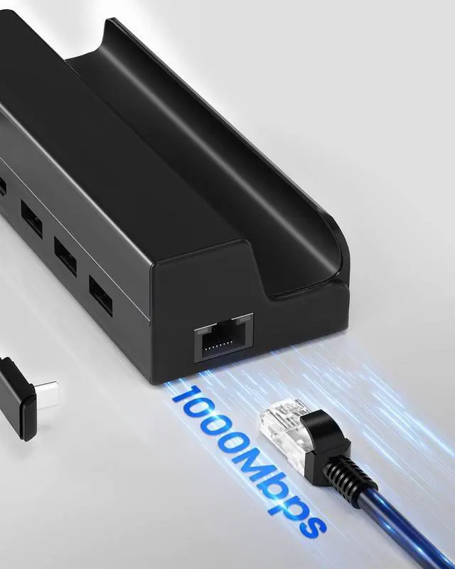 Alt view image 6 of 7 - Docking Station for Steam Deck: Stream Deck Dock 6-in-1 with HDMI 2.0 4K@60Hz, 1000Mbps Ethernet, 3 USB 3.0 and Fast Charging Port Compatible with Valve Steam Deck