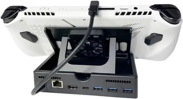 Alt view image 4 of 7 - for ROG Ally Docking Station Dock Base Cooling Fan Stand Multifunctional USB Type-c HDMI PD/60W Gigabit LAN (6 in 1)