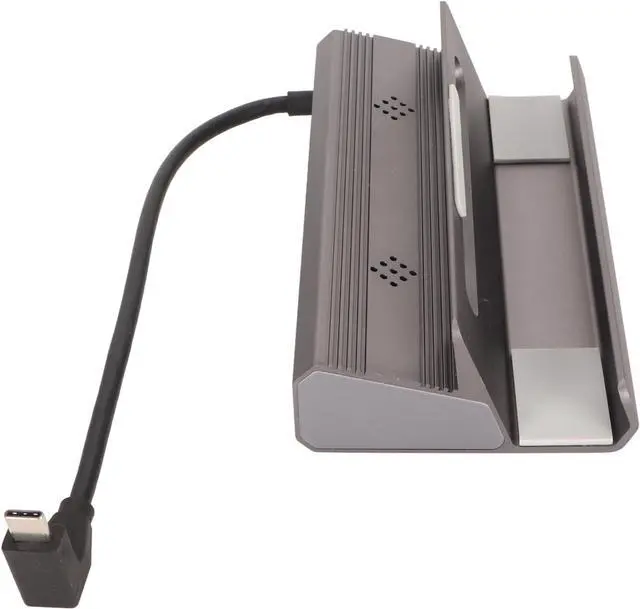 Alt view image 7 of 7 - 6 in 1 USB C Docking Station for Steam Deck, 4K at 60Hz Output, 100W Fast Charging, Gigabit Ethernet, 3X USB3.0 Ports, Aluminum Alloy Gray