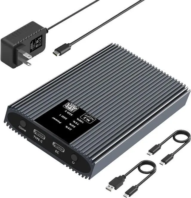 Main image of SATA M.2 SSD Duplicator Enclosure, USB-C 5Gbps Docking Station for B/B+M Key 2230/2242/2260/2280 SSD with One-Key Offline Clone and System Disk Copy Function