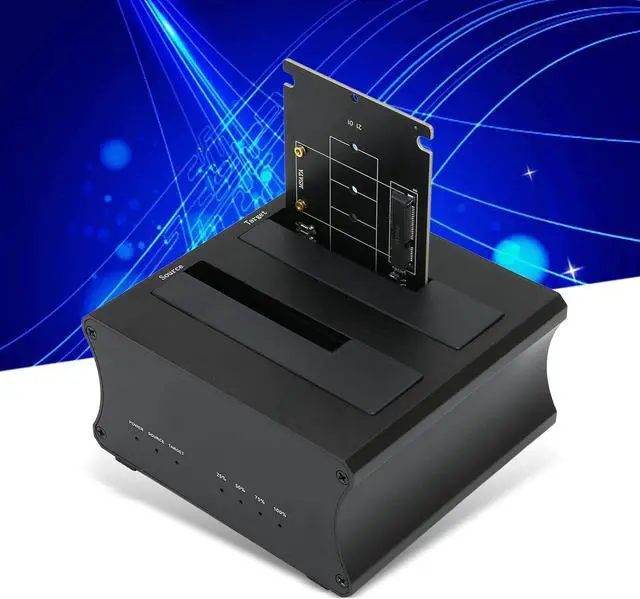 Alt view image 5 of 7 - USB3.0 External Hard Drive Docking Station, with NGFF M.2/mSATa Adapter, Copy Offline Clone Function, Plug and Play, One Click OTB Backup, 6Gbps Dual Bay HDD Docking Station(USA)