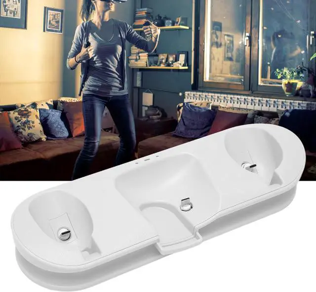 Alt view image 2 of 7 - Charging Dock for Meta Oculus Quest 2, VR Charging Station for Oculus Quest 2, Magnetic Fast Charger Docking Station for VR Headset, 2 * 1800mAh Battery