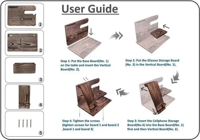 Alt view image 5 of 6 - Wooden Docking Station for Men Husband Dad Key Wallet Stand Watch Unique Organizer Home Office Hotel Cellphone Charging Stand Desk Organizer Electronic Gift for Men's Gifts Ideas Accessory Gadgets