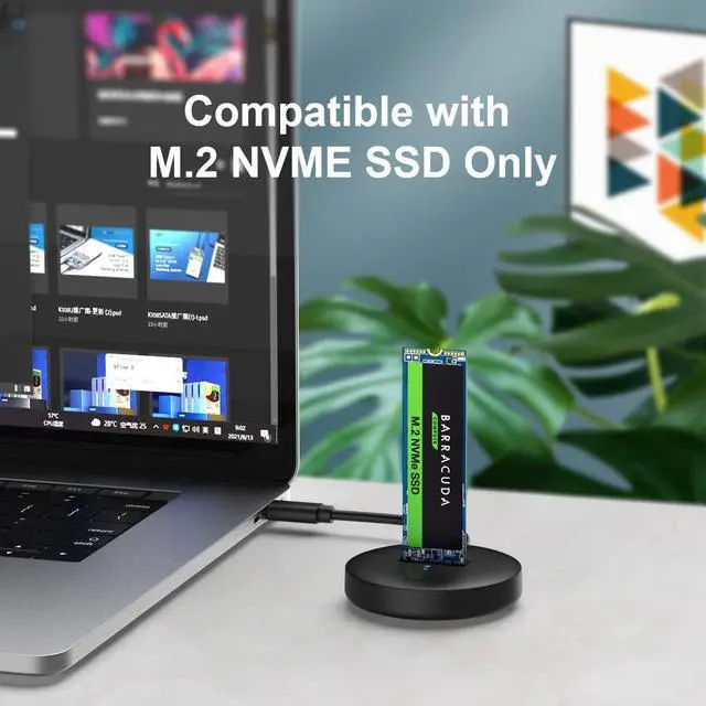 Alt view image 3 of 7 - M.2 NVMe Docking Station, M.2 SSD to USB Reader Adapter Enclosure, NVMe M.2 SSD Base, Size for 2280 2260 2242 2230 Enclosure - K1698P