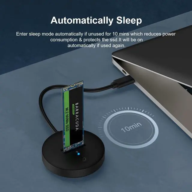 Alt view image 4 of 7 - M.2 NVMe Docking Station, M.2 SSD to USB Reader Adapter Enclosure, NVMe M.2 SSD Base, Size for 2280 2260 2242 2230 Enclosure - K1698P