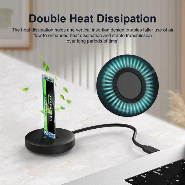 Alt view image 5 of 7 - M.2 NVMe Docking Station, M.2 SSD to USB Reader Adapter Enclosure, NVMe M.2 SSD Base, Size for 2280 2260 2242 2230 Enclosure - K1698P