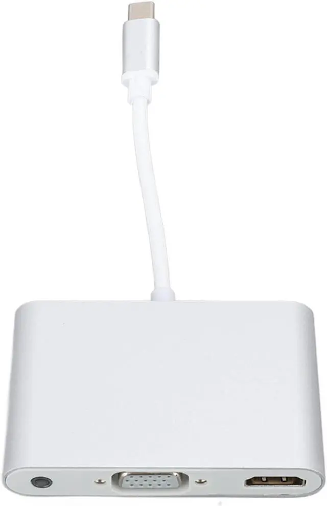 Alt view image 2 of 7 - USB C Docking Station with HD Multimedia Interface, VGA, 3.5mm, 3840x2160P Resolution, Plug and Play, Lightweight for High Definition TV, Projector, Silver