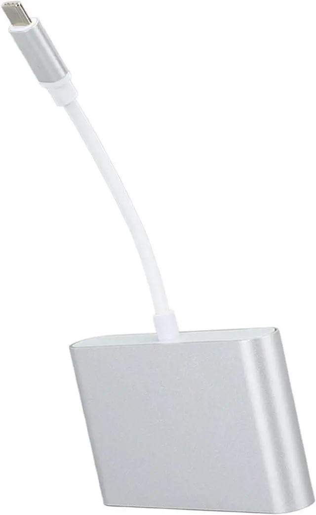 Alt view image 5 of 7 - USB C Docking Station with HD Multimedia Interface, VGA, 3.5mm, 3840x2160P Resolution, Plug and Play, Lightweight for High Definition TV, Projector, Silver