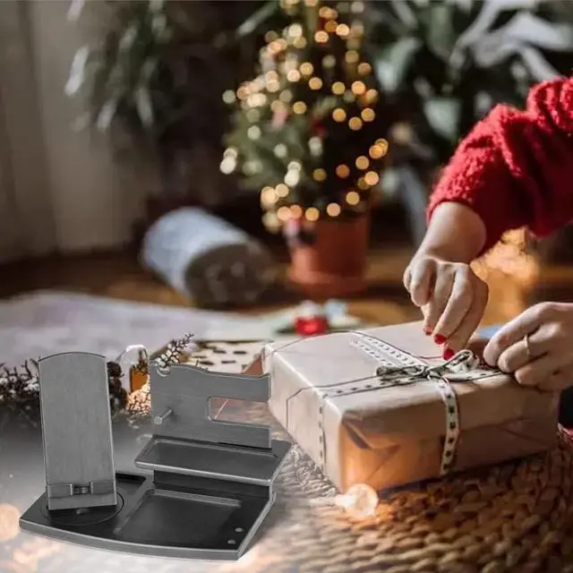 Alt view image 7 of 7 - Gifts for Men Fathers Day Rotating Wood Docking Station with Key Hooks Watch Bedside Organiser Spectacle Purse Pen Stand Male Gadgets Gifts for Dad Husband Wife Mum Anniversary Birthday Gifts for Him