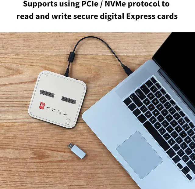 Alt view image 2 of 7 - K3016CL Hard Disk Duplicator, Offline Clone Dock HDD duplicator Disk Drive Hard Reader, M.2 SATA/NVME SSD/SD DualBay Protocol Docking Station (US)