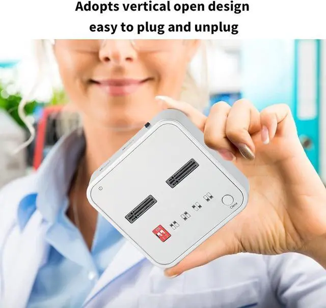 Alt view image 4 of 7 - K3016CL Hard Disk Duplicator, Offline Clone Dock HDD duplicator Disk Drive Hard Reader, M.2 SATA/NVME SSD/SD DualBay Protocol Docking Station (US)