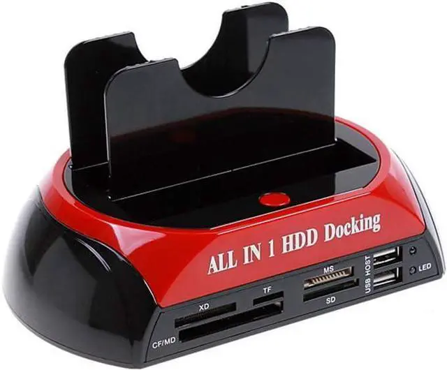 Main image of Multifunctional Hard Disk Base 2.5/3.5 inch IDE/SATA Mobile Hard Disk Base Dual-Bay HDD Docking Station US Plug
