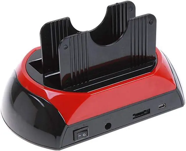 Alt view image 3 of 6 - Multifunctional Hard Disk Base 2.5/3.5 inch IDE/SATA Mobile Hard Disk Base Dual-Bay HDD Docking Station US Plug