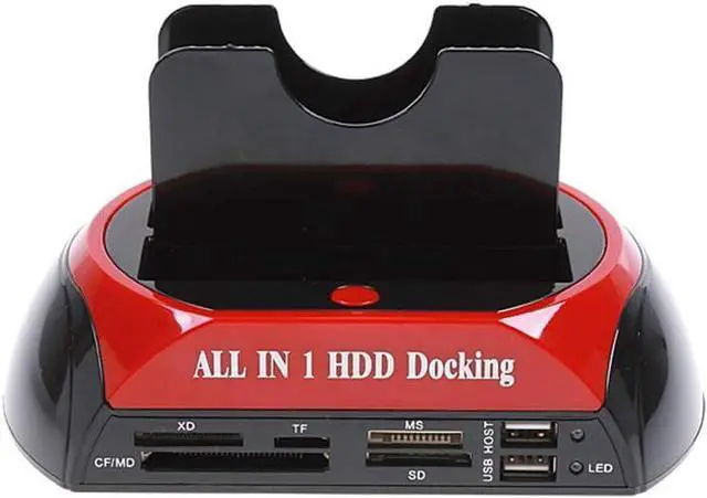 Alt view image 5 of 6 - Multifunctional Hard Disk Base 2.5/3.5 inch IDE/SATA Mobile Hard Disk Base Dual-Bay HDD Docking Station US Plug